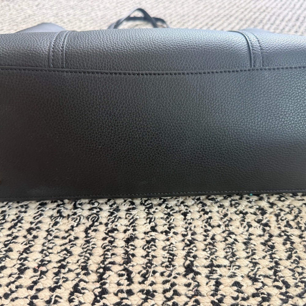Tory Burch Black Perry Leather Tote with Tan Accent - Picture 4 of 7